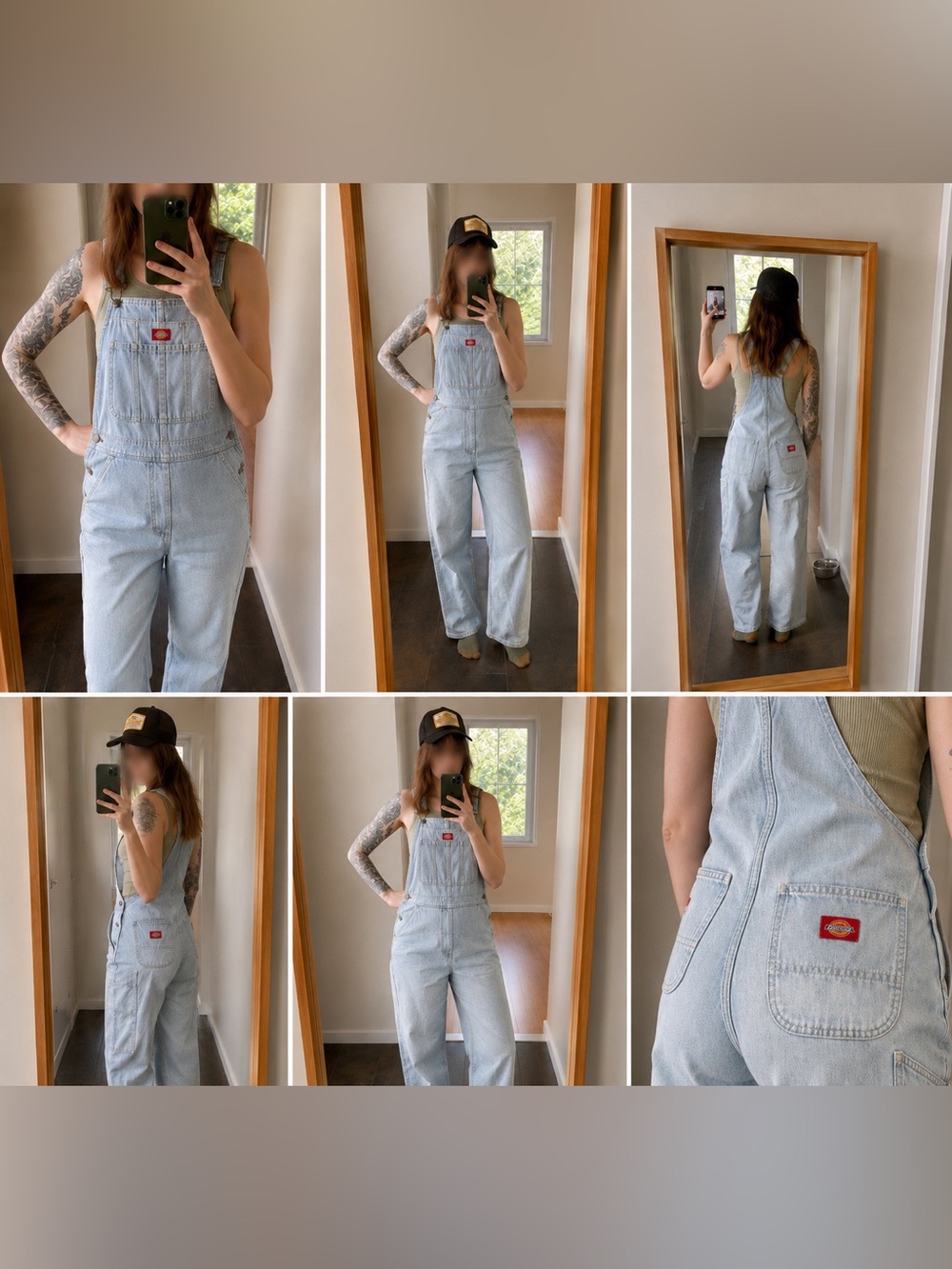 Dickies Light Blue Denim Women's Overalls - Relaxed Straight Leg
